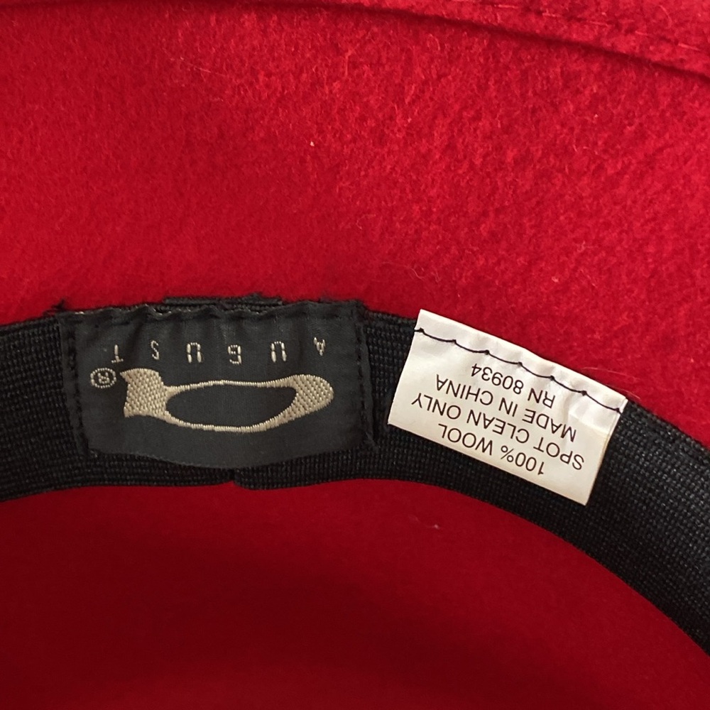 A August Vintage Red 100% Wool Hat Bow Church Cloche‎ Fedora Lipstick Red - Picture 13 of 14